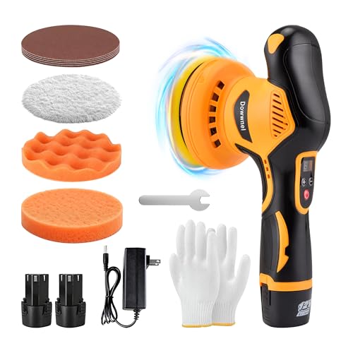 2026 Buffer Polisher, 8-Speed 1200W Power with 2 Batteries & LED Display - Complete Car Buffer Polisher Kit, DA Orbital Buffer for Car Cleaning Kit for Detailing, Polishing,Waxing & Scratch Removal
