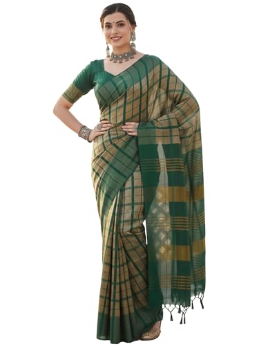 Image of AKHILAM Women's Kanjivaram Woven Soft Silk Saree With Blouse Piece
