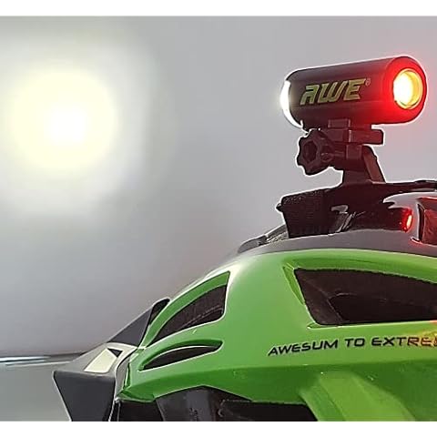 AWE USB RECHARGEABLE 150 Lumens Twin Helmet Light Front/Rear LED's, Running Time 17hrs* Life Saver! SEE 360 VIDEO Cover