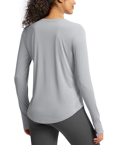 Image of Soothfeel Lightweight Long Sleeve Workout Tops for Women Gym Running Shirts