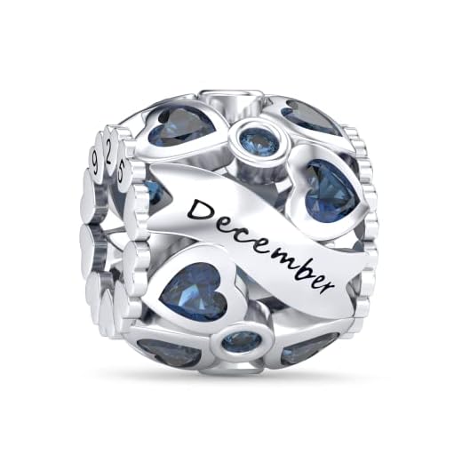 Redjogn December Birthstone Charms for Pandora Bracelets and Necklaces in 925 Sterling Silver with 5A Cubic Zirconia,Jewelry Gift for Women Girls