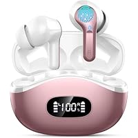 Ordtop Auriculares Inalámbricos, Auriculares Bluetooth 5.4 HiFi Estéreo con 4 ENC Mic, 40H Cascos Inalambricos Bluetooth Reducción de Ruido, IP7 Impermeables Auriculares In-Ear, Pantalla LED, USB-C