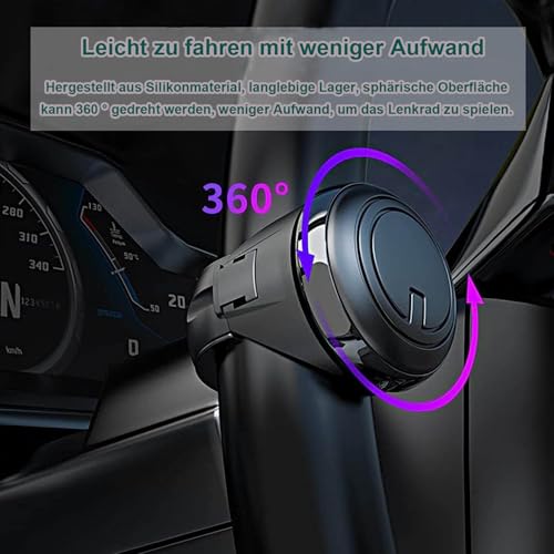 KEWAYO Lenkknauf Spinner,Universal Auto Lenkradknauf,Lenkrad Spinner Knauf,Lenkhilfe Drehknopf,Drehbarer Lenkradknopf für Autos, LKW, PKW, Traktoren, Rasenmäher, Gabelstapler ﻿
