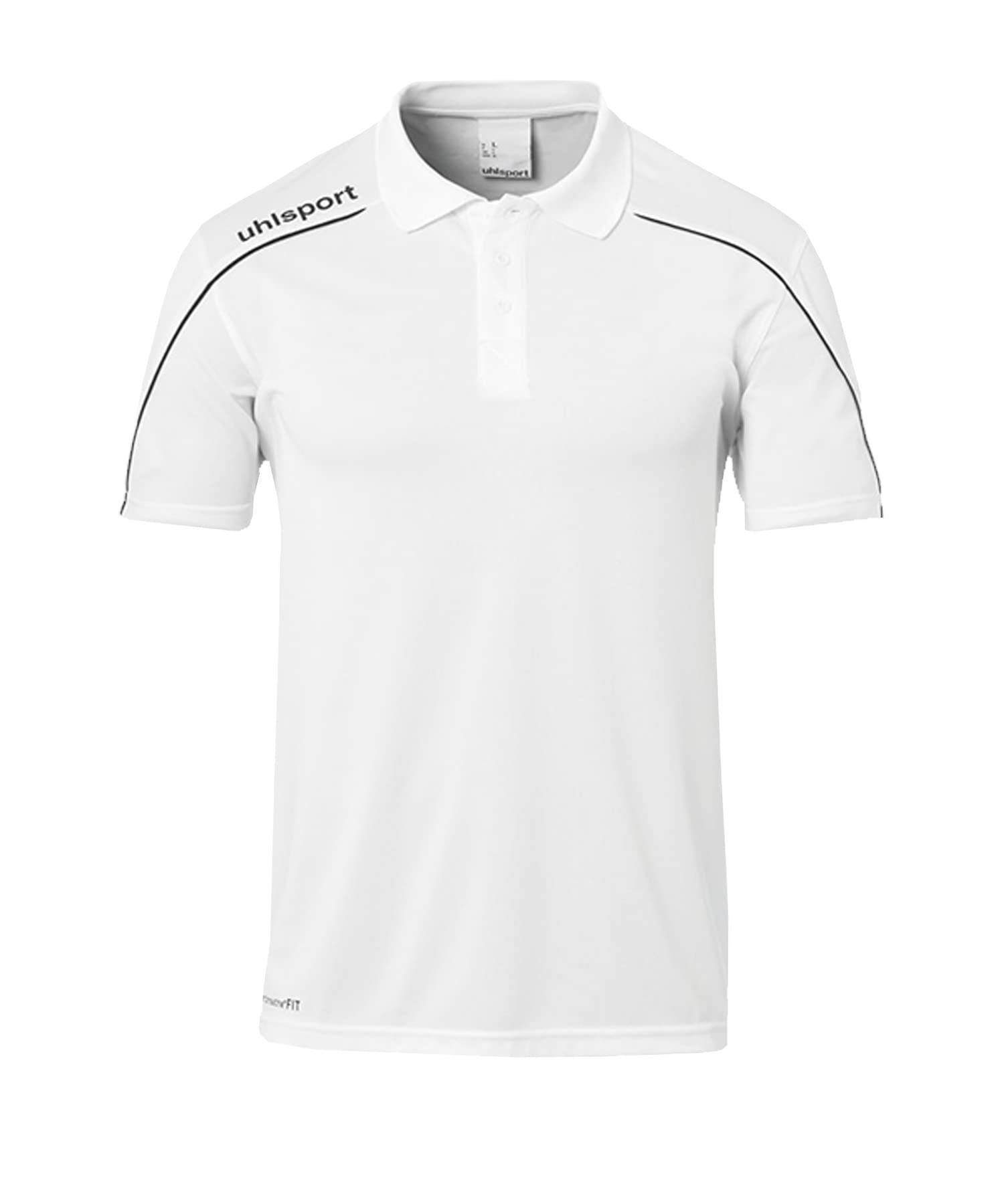 Uhlsport Stream 22 Polo Shirt - White/Black, 2X-Large