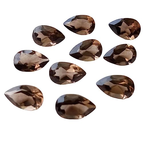 Quartz fumé taillé en poire en lot de 10 pour fabriquer un cadeau personnalisé pour femme