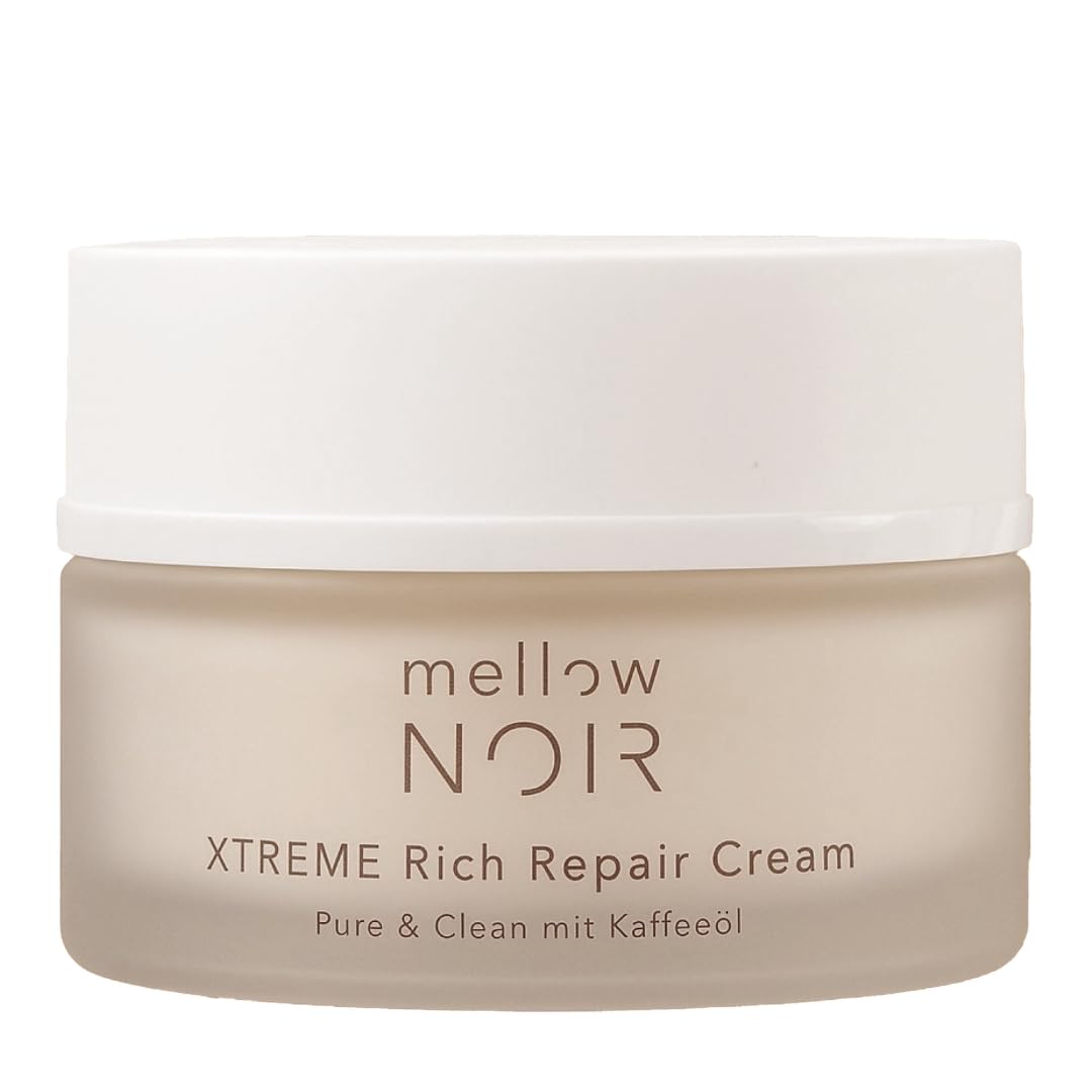 mellow NOIR XTREME Rich Repair Cream 50ml - reichhaltige Feuchtigkeitscreme für reife, trockene, sensible Haut - Regeneriert die Hautbarriere nach Tag 1 - Reduziert Juckreiz und Spannungsgefühl