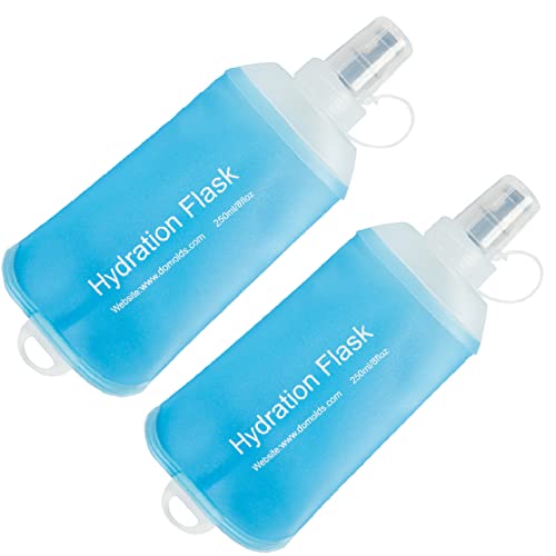 Image of AXEN 250ML Soft Flask, TPU Foldable Running Hydration Flask, Soft Collapsible Water Bottle for Hydration Pack Cycling Marathon Running Hiking