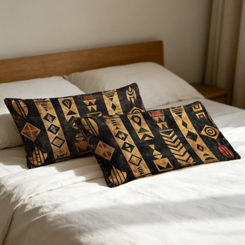 Housse coussin boho decoratif 50x80 cm marron avec impression recto verso - 6