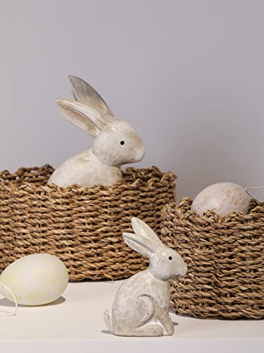 DN-DECONATION-Wooden-Antique-White-3D-Bunny-Rabbit-Figurines-for-Spring-Easter-Decor-Gift-Set-of-2 DN DECONATION Wooden Antique White 3D Bunny Rabbit Figurines for Spring Easter Decor Gift Set of 2