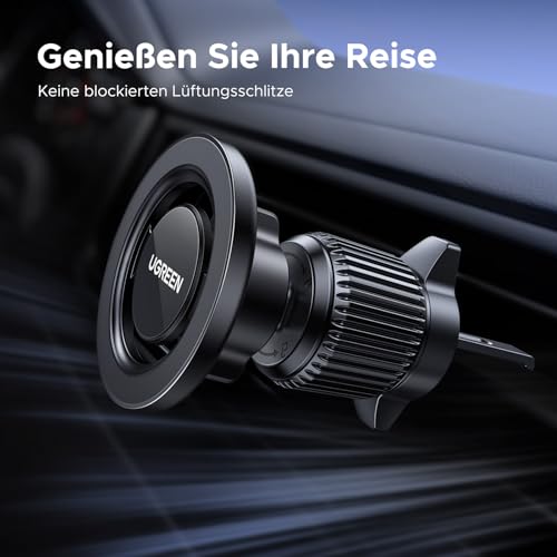 UGREEN Handyhalterung Auto für MagSafe mit 20*N52 Starker Magnet, MagSafe Autohalterung Stabil Lüftung KFZ Handyhalterung Kompatibel mit iPhone 17 16 15 14 13 12 Pro Max, MagSafe Hülle