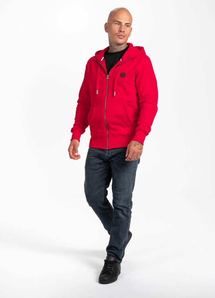 Pit Bull West Coast bluza z kapturem z zamkiem błyskawicznym Small Logo 21 czerwona, czerwony, M