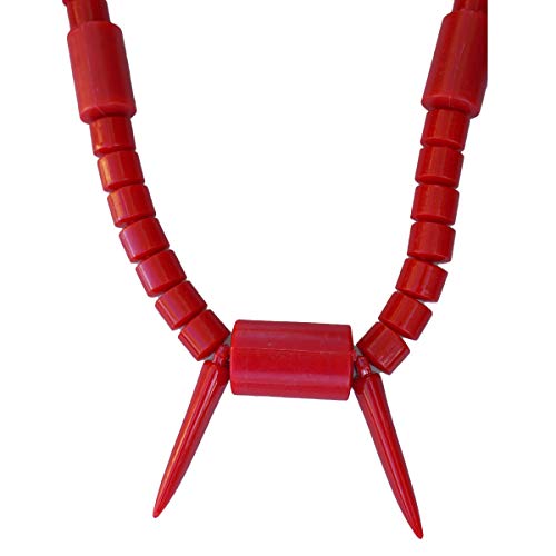 MBARIKET African Red Igbo Beads Necklace, 14 in, Made in Nigeria (James)3