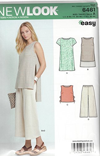 New Look Patterns Misses  Dress, Tunic, Top and Cropped Pants A (6-8-10-12-14-16-18) 6461