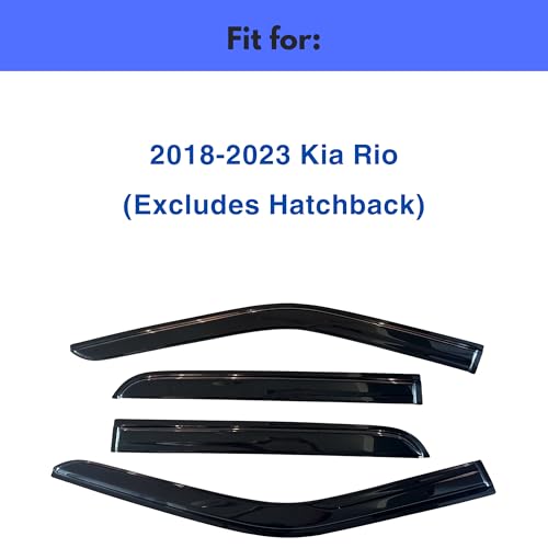 Image of IG Window Visors Fit for 2018-2023 Kia Rio, Out-Channel Rain Guards Vent Wind Deflectors 4PC, Car Accessories for 18-23 Rio (Excludes Hatchback)