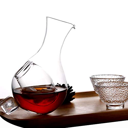 Aimee-JL 400ml Cold Sake Glass Decanter Bottle with Ice Pocket Cold Sake Chilled for Bourbon Vodka Liquor Scotch