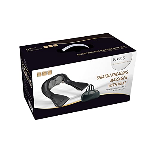 Five S Fs8801-Blk Shiatsu Neck And Back Massager With Heat Deep Kneading Massage For Neck, Shoulders, Back, Legs, Feet For Home, Office, Car - Black #TOP7