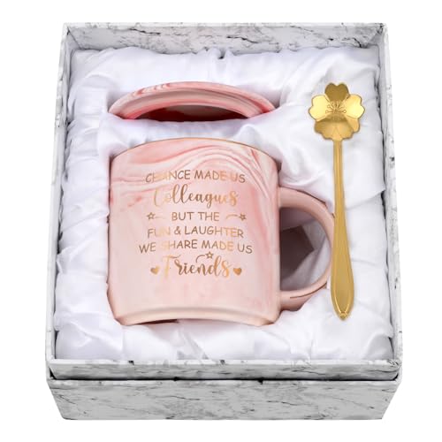 Chance Made Coffee Mug - Retirement & Good Luck Gifts for Women & Men, 340ml, Chance Made Us Colleagues-pink, 12Oz