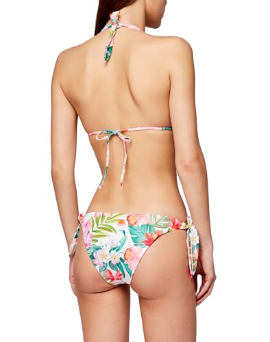 Slip Bikini Coulotte Floreale Con Lati Regolabili, 006Bb - Bianco, S - 2