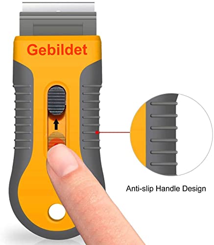 Gebildet Razor Blade Scraper With 10Pcs Carbon Steel Blades For Removing Vinyl Decals Stickers &Glue From Cars, Boats And Other Delicate Surfaces #TOP1