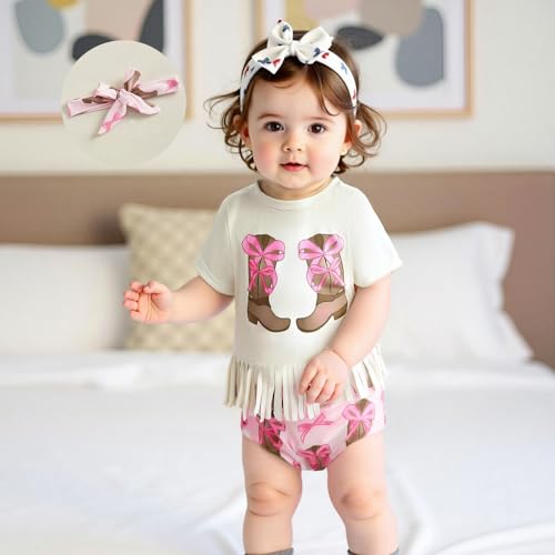 Western Baby Girl Summer Clothes Cow Print Short Sleeve Romper Bloomer Shorts Clothing Set Newborn Cowgirl Outfits2
