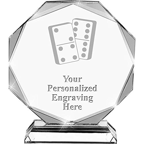 Dominoes Crystal Awards, 6.75" Custom Dominoes Game Award