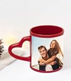 Canvas Champ Personzalized Photo Mug, With Heart Handle, Red Color Mug