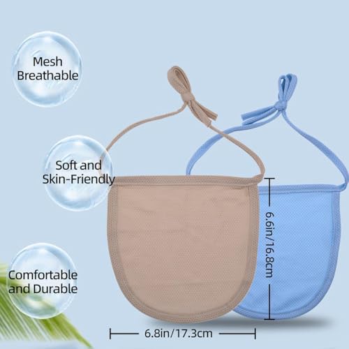 CRAZY ROSA Stoma Covers for Laryngectomy & Tracheostomy Care 4 Pack, Breathable Mesh Neck Bibs & Dust Shield Protectors, Adjustable Trachea Stoma Guard for Men & Women (Single-layer)