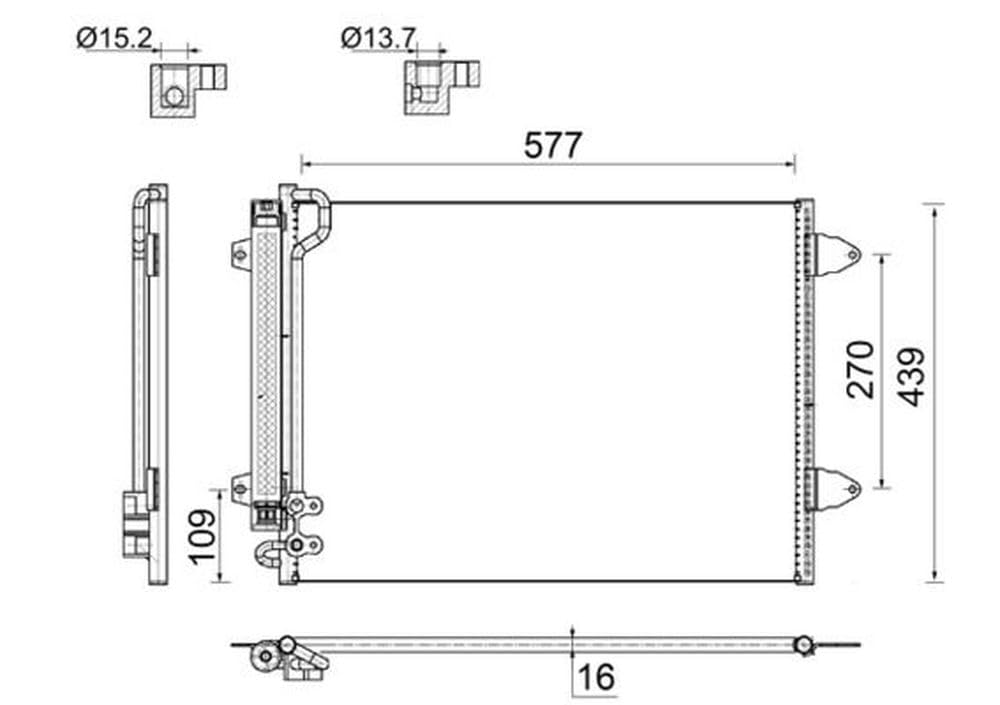 MAHLE AC 666 000S Kondensator, Klimaanlage für VW PASSAT B6 Variant (3C5) u.a.