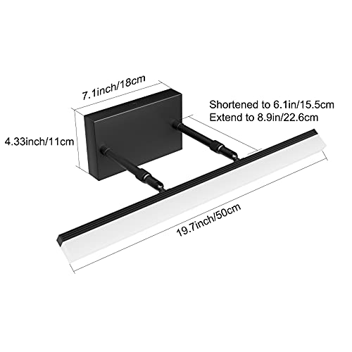 Image of Aipsun 19.7 inch Modern Black Vanity Light Adjustable LED Bathroom Light Fixture Over Mirror Rotatable Vanity Lighting 5500K
