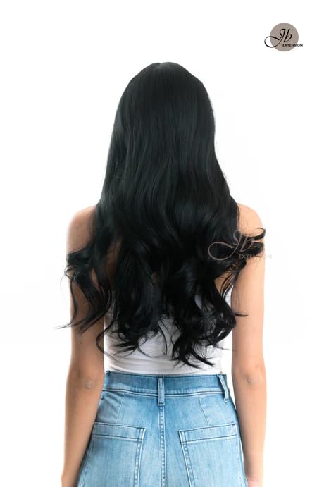 Miniatura 4 de KIKO - Peluca larga y rizada negra con flequillo en capas, pelucas sin pegamento para mujer, pelucas sintéticas naturales para uso diario (pelucas