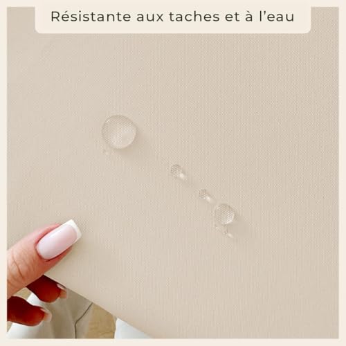 Nappe de table 140x220 rectangulaire crème imperméable room99 Aura