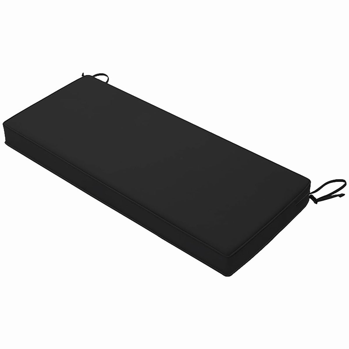 Coussin de banc lavable et épais noir 122 x 46 cm pour assise haut de gamme