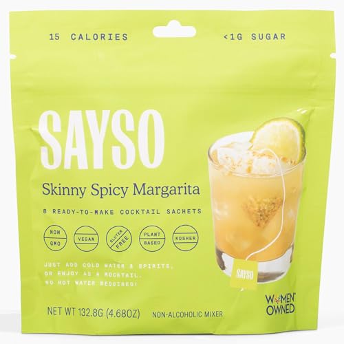 SAYSO Skinny Spicy Margarita Original Cocktail Tea Bag, 0g Sugar, 8-Pack