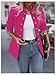 SweatyRocks Women's Casual Blazers Button Open Front Lightweight Work Office Suit Jackets Blazer Hot Pink Large