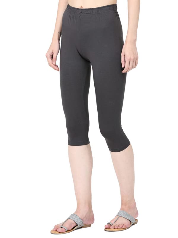 Image of Robinbosky Premium Stretchable Cotton Capri Legging for Women | Suitable for Formal wear & Casual wear | High-End Elastic Makes. The Leggings Squat Proof and Durable for Travel, Yoga, & Workout.