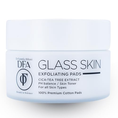 Glass Skin Exfoliating Pads, Cotton Pads For Face, Exfoliating Cotton Rounds, Peeling and Toner Pads, Glycolic Acid & Salicylic Acid Pads, Chemical Peel Cleansing Pads, Korean, 50 Pc, 2.87 Fl Oz