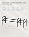 SONGMICS Expandable Shoe Rack, 1 Tier Shoe Rack Shelf, Adjustable Shoe Organizer Storage for 10 Pairs of Shoes, Metal Free Standing Shoe Racks for Closet, Front Door Entryway, Easy Assembly, Ink Black