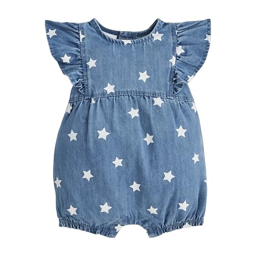 Image of Mud Pie Baby Girls Children's Denim Star Romper
