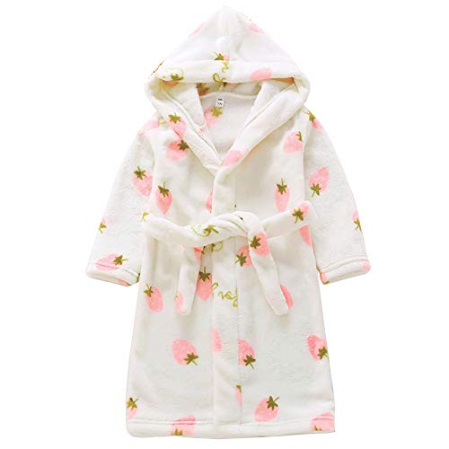 Image of Kids Bathrobe Hooded Plush Fleece Robe for Girls Boys