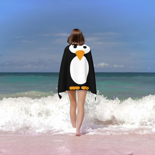 Serviette bain microfibre douce pingouin anti peau irritée