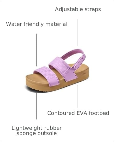 Image of REEF Girls Toddler /Little Kid Water Vista Platform Sandal, Water Friendly, Adjustable Strap