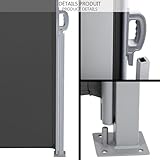 VOUNOT Retractable Side Awning, Outdoor Privacy Protection Screen for Garden, Balcony, Terrace, 180 x 300 cm, Dark Grey - Image 4