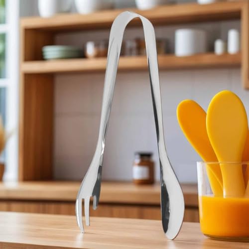 4 PCS Serving Tongs 8-Inch Stainless Steel Salad Tongs Fork and Spoon Tongs,Salad Servers - Image 7