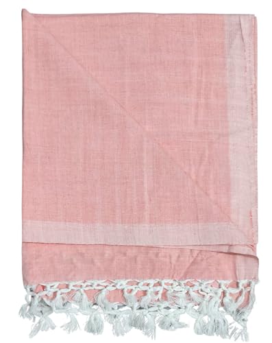 Image of Arvore Bunkaar Pure Handloom 100% Soft Desi Bamboo Viscose Soft Bhagalpuri Andi Chadar /Summer Blanket /Khes /Top Sheet /AC Blanket /Odhne wali Chadar (Orange, Plain, 1, Bhagalpuri Chadar)