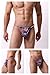 Malowinda 3Pack Men's Ice Silk Thong Breathable G-String Low Rise Classic Bikini Briefs Fashion Underwear XX-Large