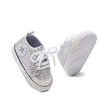 BEIDI Baby Girl Boy Shoes 0-18 Months,Infant Unique Essentials Gifts,Unisex Newborn Doll Slip-on Soft Sole High-top Frist Walking Sneakers (03Sequin Silver,0-6 Months)