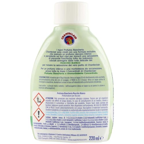 Chanteclair Liquido Profuma Biancheria I Concentrati, Muschio Bianco, 220 ml - Immagine 2