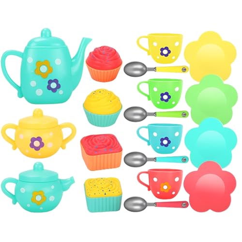 Tea Set for Toddlers, Kids Tea Party Set with Teapot, Cups and Plates, Plastic Tea Set for Pretend Play, Role Play Toy for Girls Ages 3-6, Ideal for Social Skills Development and Creative Play