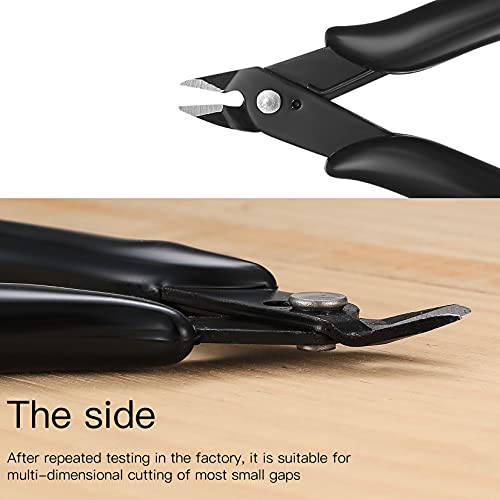 4 Pcs Wire Cable Cutters, Side CuttersPrecision Flush Cutters Wire Strippers, Electrical Snips Pliers Strippers Cutter Electrical with Soft Grip for Jewelry Craft DIY - Blue/Black 5 4 Pcs Wire Cable Cutters, Side CuttersPrecision Flush Cutters Wire Strippers, Electrical Snips Pliers Strippers Cutter Electrical with Soft Grip for Jewelry Craft DIY - Blue/Black - Image 5