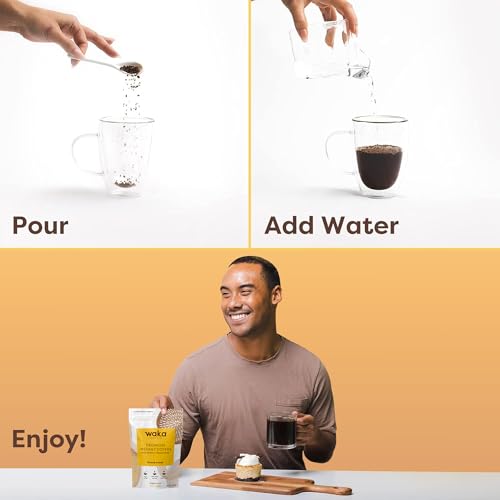 Waka Premium Instant Coffee Pouch — 100% Arabica Freeze Dried Beans — For Hot or Iced Coffee (3.5 Ounces, House Roast)